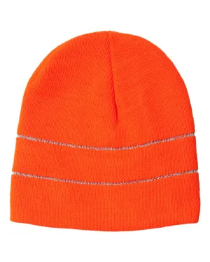 Bayside 3715 USA-Made Safety Knit Beanie with 3M Reflective Thread