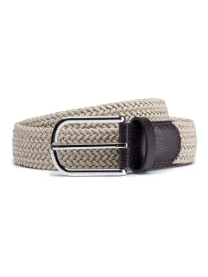 Beige Elastic Braided Belt