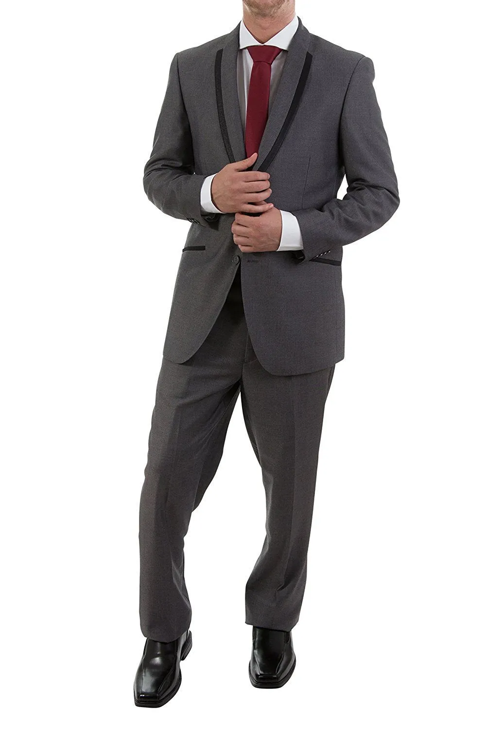 BH Mens Slim Fit Sateen Striped Lapel Formal Tuxedo Suit Set -  CLEARANCE - FINAL SALE