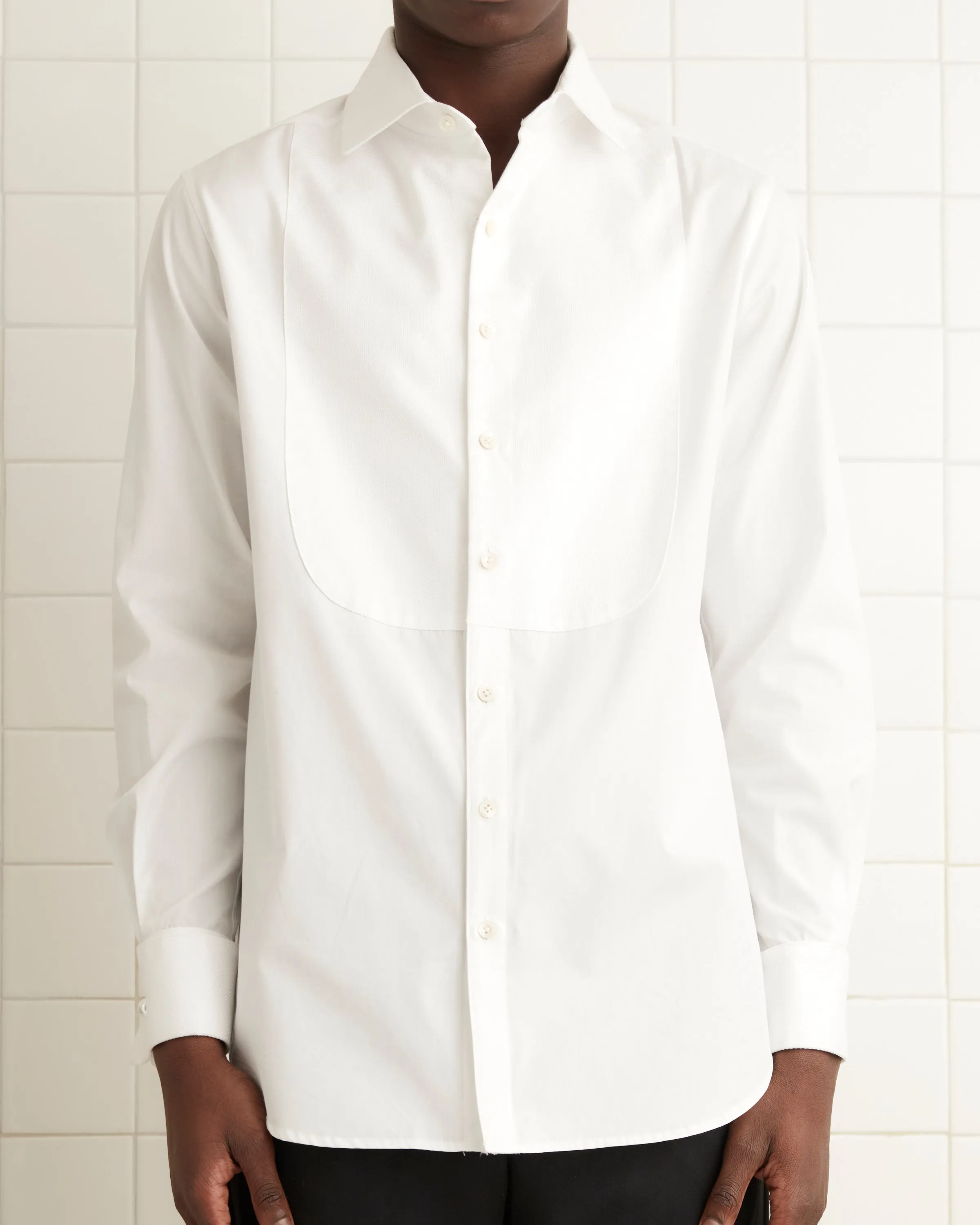 Bib Tuxedo Shirt - White