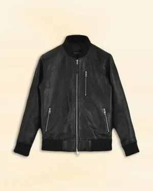 Black Californication Season 3 Leather Jacket Worn By Hank Moody