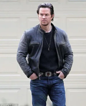 Black Decant Leather Jacket Worn By Mark Wahlberg | Mark Wahlberg Black Decant Leather Jacket