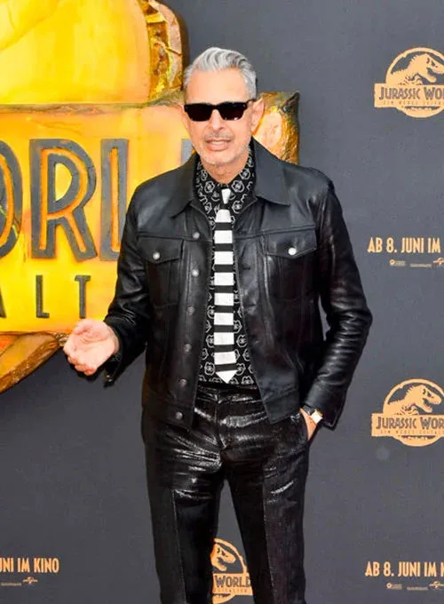 Black Leather Jacket Worn By Jeff Goldblum | Jeff Goldblum Leather Jacket
