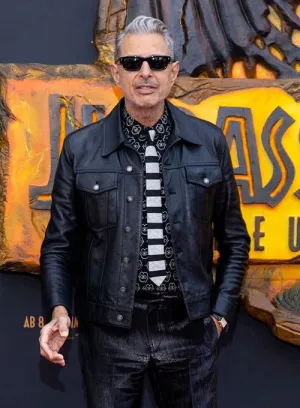 Black Leather Jacket Worn By Jeff Goldblum | Jeff Goldblum Leather Jacket