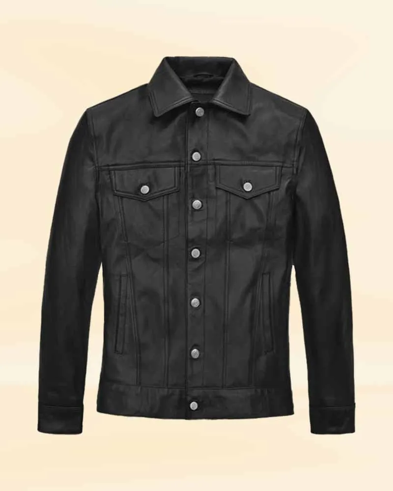 Black Leather Jacket Worn By Jeff Goldblum | Jeff Goldblum Leather Jacket