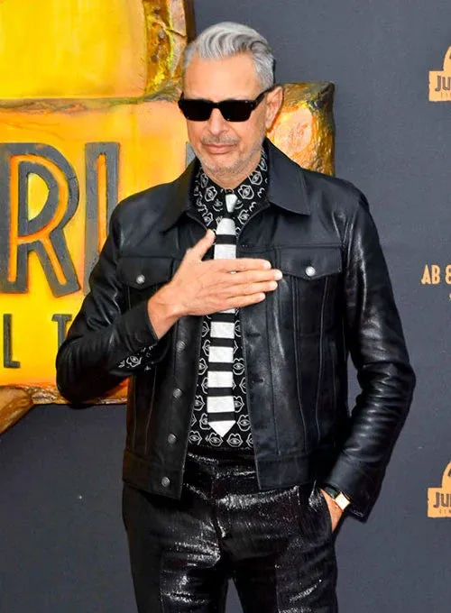 Black Leather Jacket Worn By Jeff Goldblum | Jeff Goldblum Leather Jacket