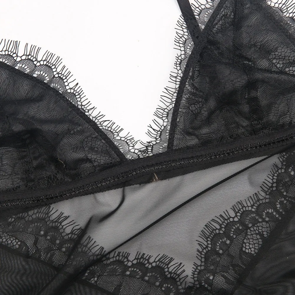 Black Translucent Negligee & Panties