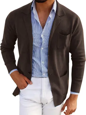Blazer for Men Casual Summer Slim Fit Business Button Down Lightweight Coats Interview Wedding Collared Formal Suits