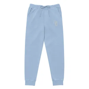 Blue pigment-dyed sweatpants-jersey lined pockets
