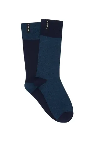 Bonds Mens Luxe Viscose Crew 2 Pack - Blue/Navy