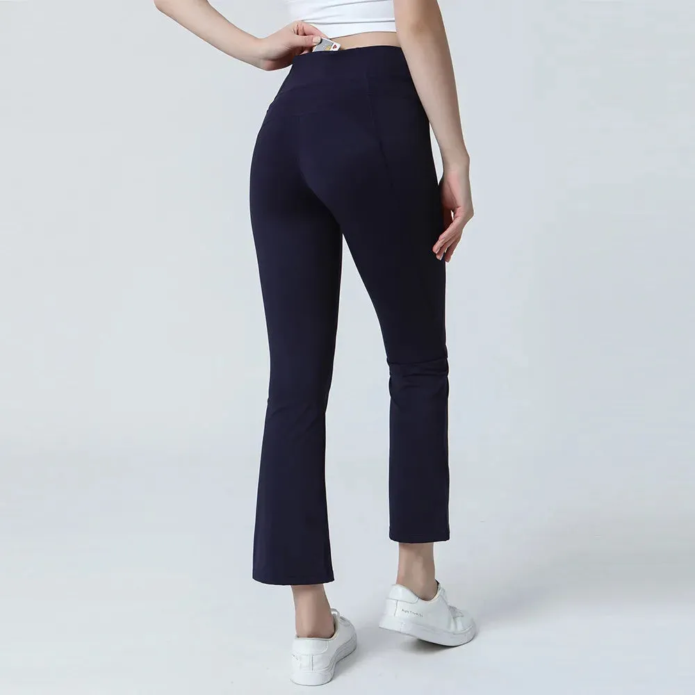 Bonnyshow  Flare Leggings Yoga Pants Women High Waist Wide Leg Pants Women Gym Sports Black Flared Pant Plus Size Dance Trousers New