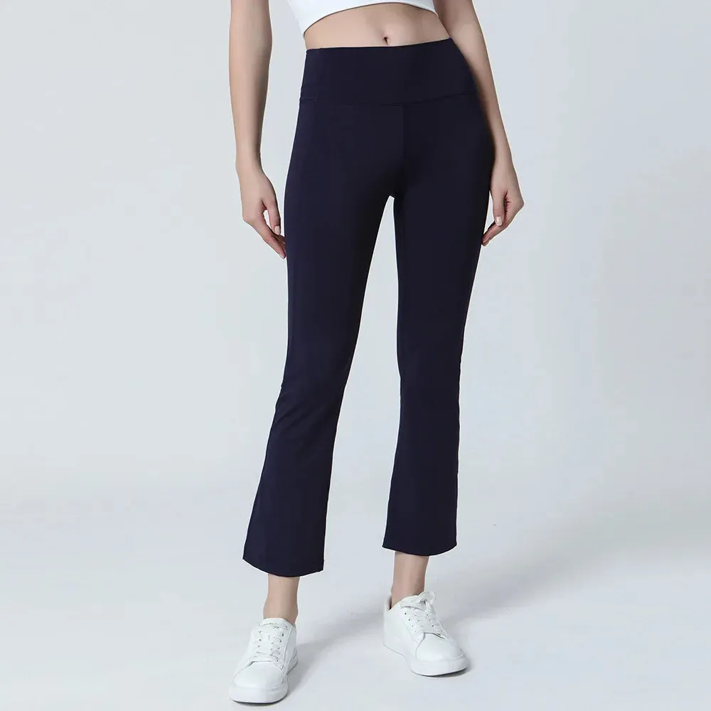 Bonnyshow  Flare Leggings Yoga Pants Women High Waist Wide Leg Pants Women Gym Sports Black Flared Pant Plus Size Dance Trousers New