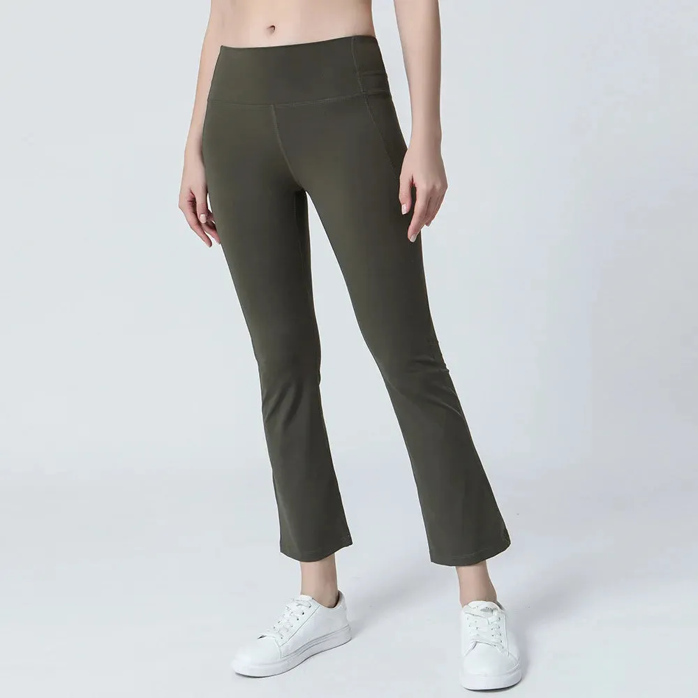Bonnyshow  Flare Leggings Yoga Pants Women High Waist Wide Leg Pants Women Gym Sports Black Flared Pant Plus Size Dance Trousers New