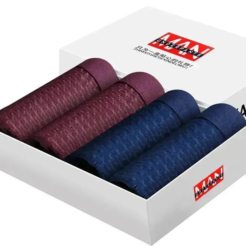 Boxed 4pcs Lot SKY HERO Mens Boxer Brief underwear Short pant men