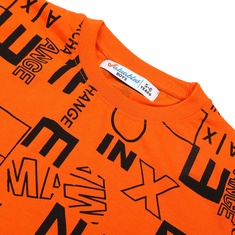 Boy Half Sleeves T-Shirt - Orange