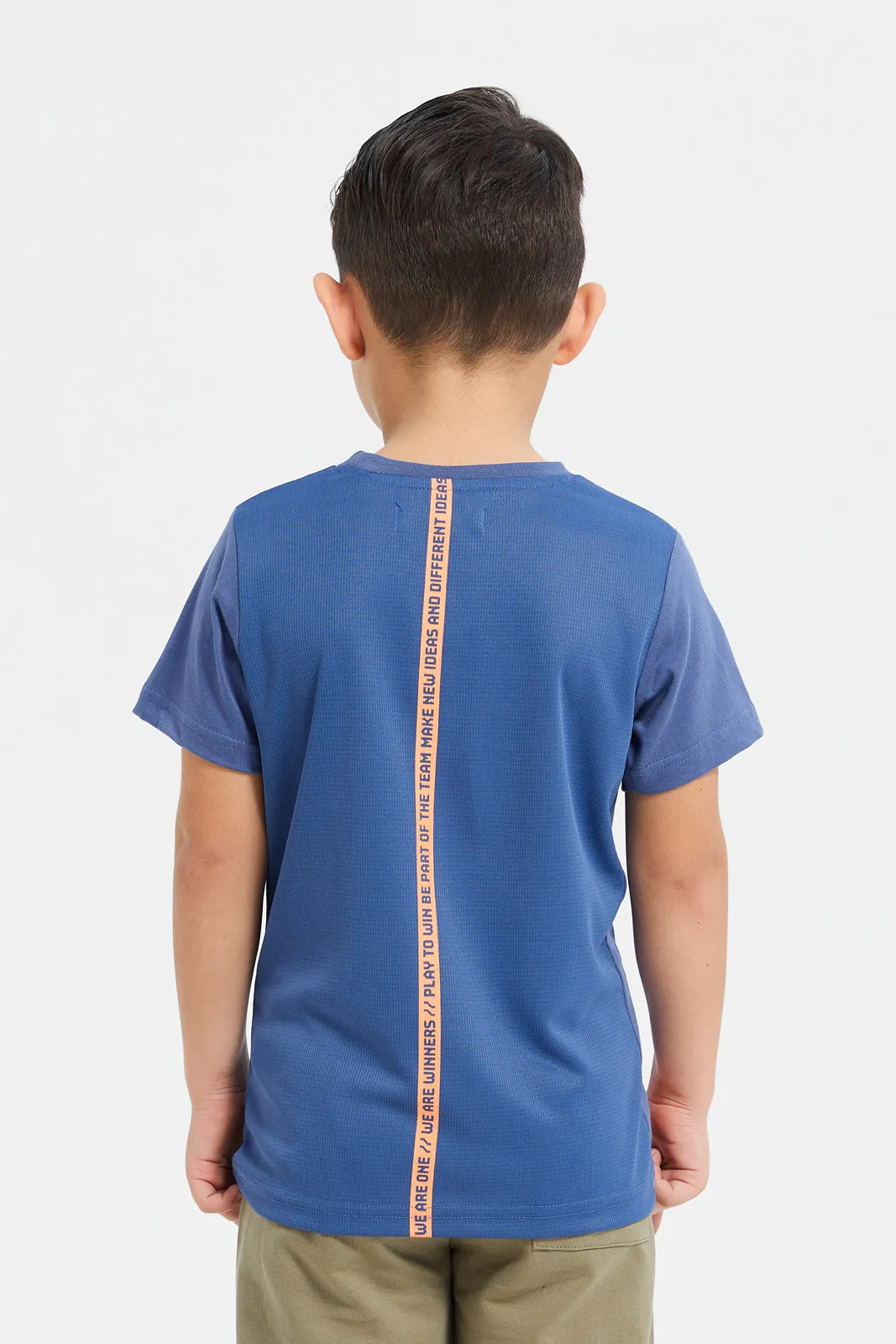 Boys Blue Short Sleeve T-Shirt With Pocket