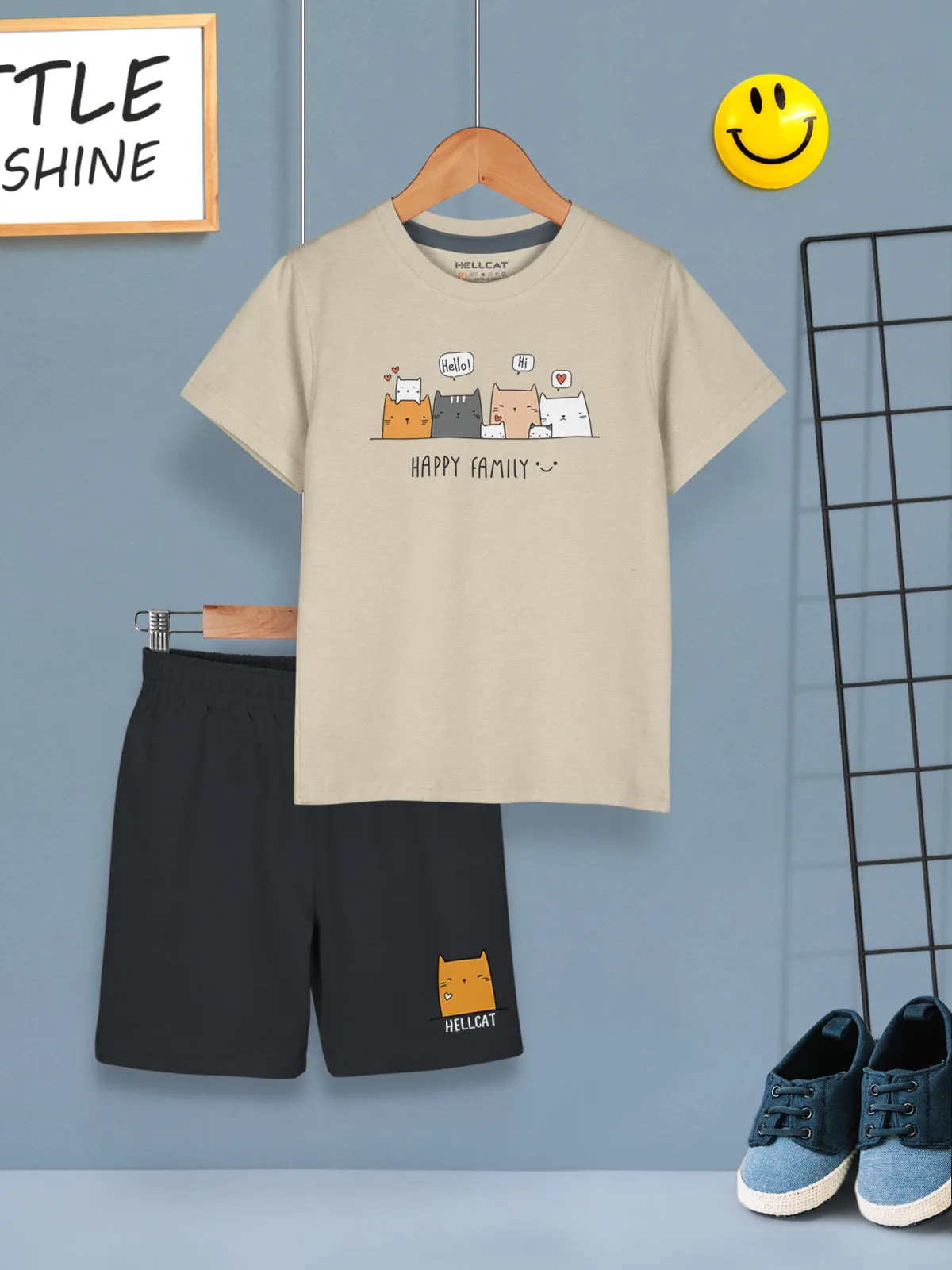 Boys Dress Clothing Set Combo with Tshirts & Shorts - Pack 3