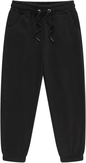 Boys Girls Fleece Sweatpants Solid Color Pants Kids Athletic Elastic Waist Leggings Leisure Outdoor