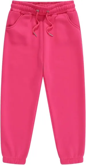 Boys Girls Fleece Sweatpants Solid Color Pants Kids Athletic Elastic Waist Leggings Leisure Outdoor