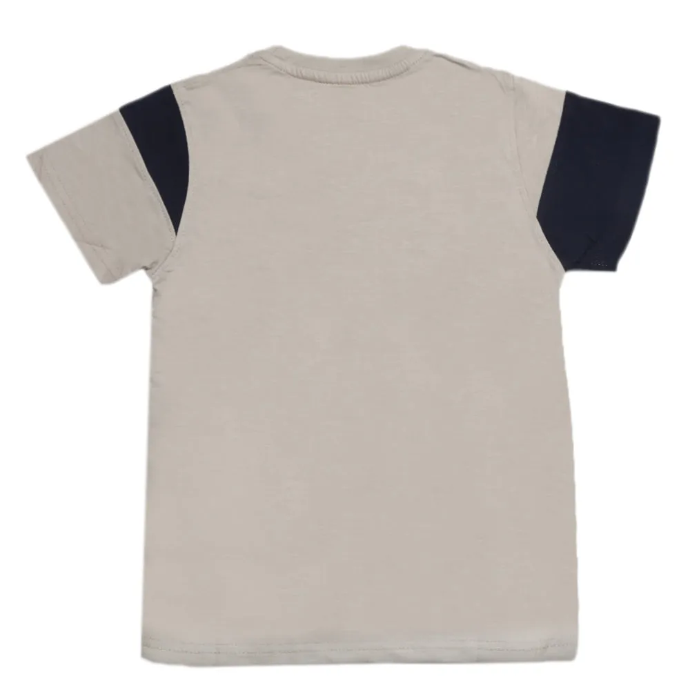 Boys Half Sleeves Fashion T-Shirt -Beige