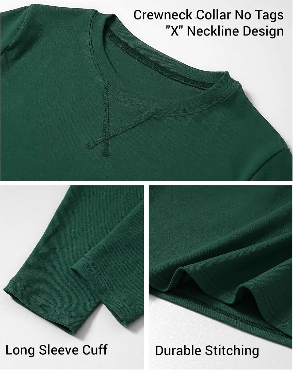 Boys Long Sleeve Shirts Cotton Crewneck T-Shirts for Boy Kids Basic Tee Sweatshirt 7-14 Years
