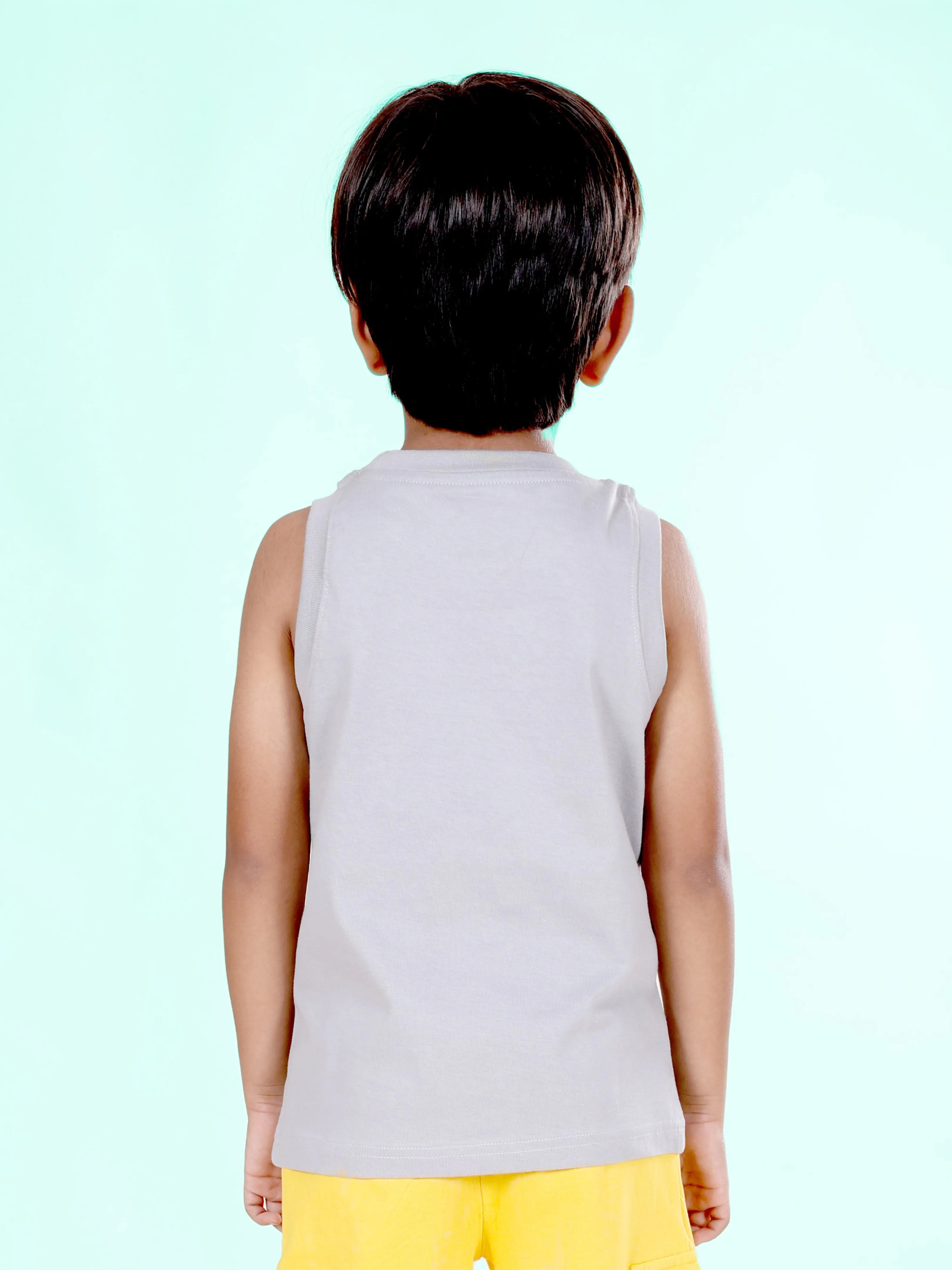 Boys Sleeveless " HOLIDAY " Printed Tee