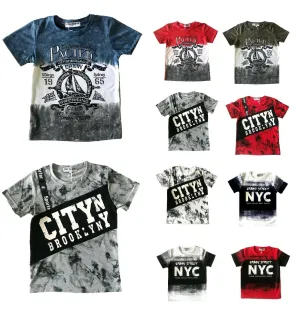 Boys Urban Style NYC Brooklyn Streetwear Short Sleeve Graphic T-Shirts