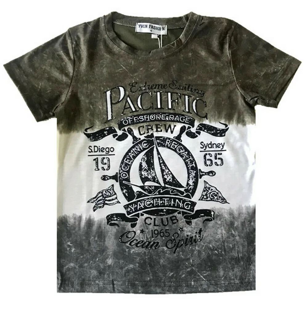 Boys Urban Style NYC Brooklyn Streetwear Short Sleeve Graphic T-Shirts