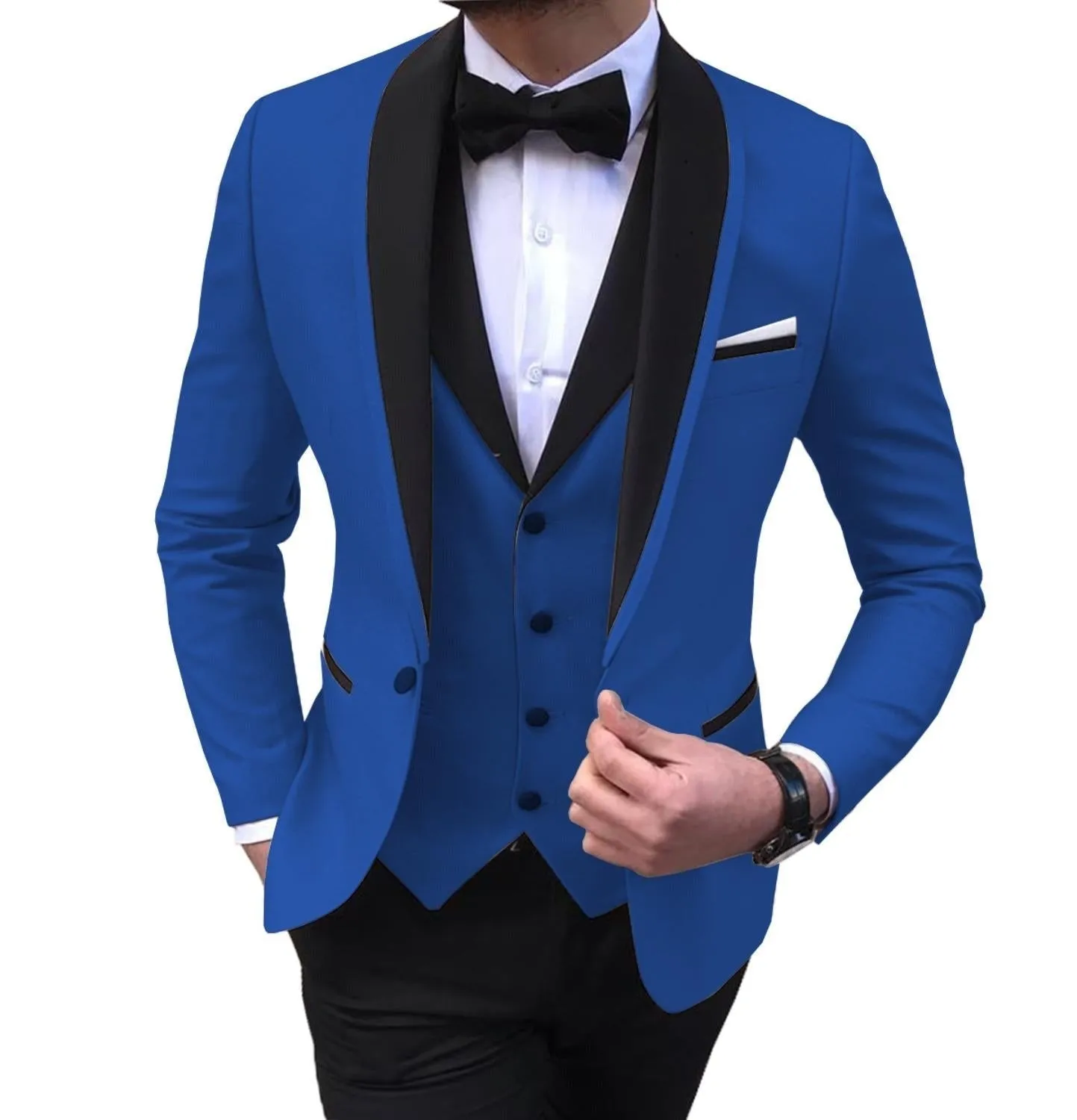 BRADLEY VIP SUITS Men's Fashion Formal 3 Piece Tuxedo (Jacket   Pants   Vest) Red Suit Set