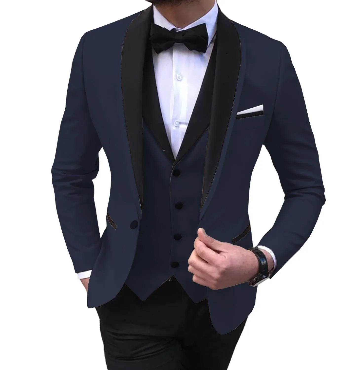 BRADLEY VIP SUITS Men's Fashion Formal 3 Piece Tuxedo (Jacket   Pants   Vest) Red Suit Set