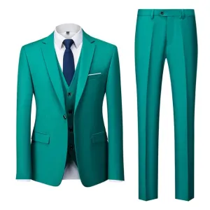 BRADLEY VIP SUITS Men's Fashion Formal Business & Special Events Wear 3 Piece (Jacket   Pants   Vest) Light Green Suit Set