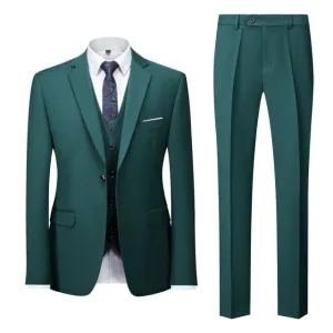 BRADLEY VIP SUITS Men's Fashion Formal Business & Special Events Wear 3 Piece Suit for Business Meetings Job Interviews Church Services Suits (Jacket   Pants   Vest) Deep Green Suit Set
