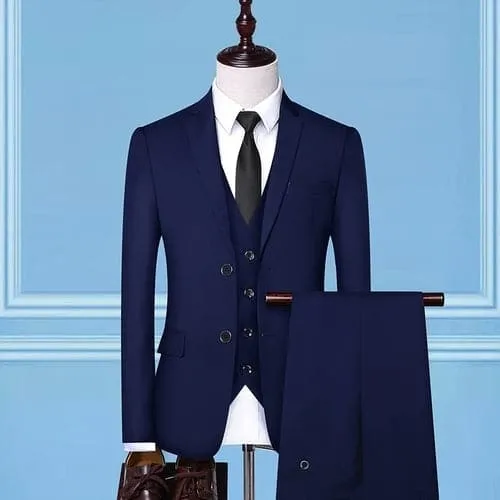 BRADLEY VIP SUITS Men's Fashion Formal Business & Special Events Wear 3 Piece Suit for Business Meetings Job Interviews Church Services Suits (Jacket   Pants   Vest) Navy Blue Suit Set