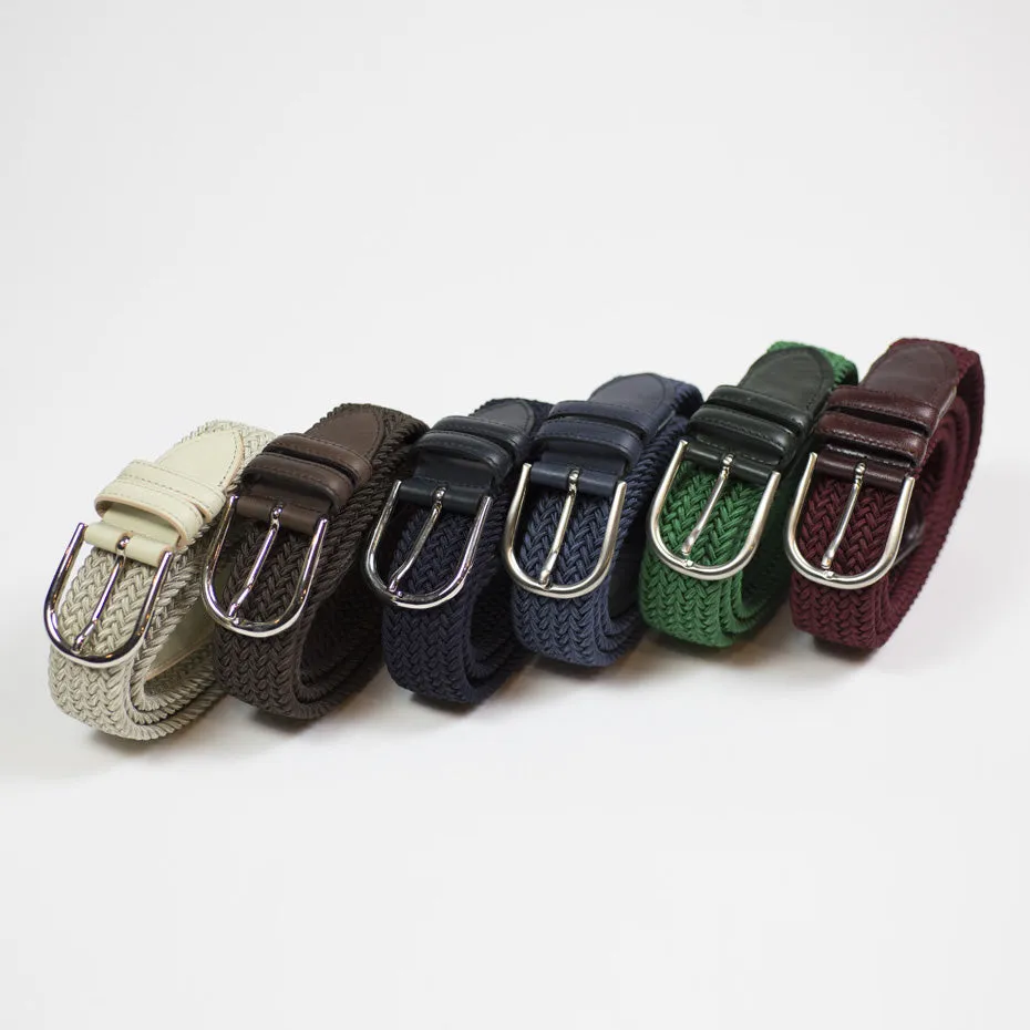 Burgundy "intreccio" elastic woven belt