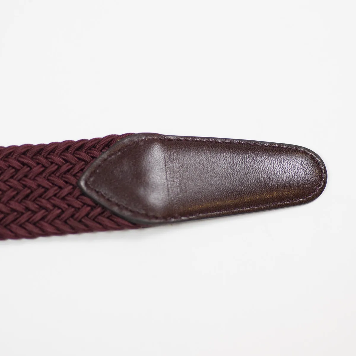 Burgundy "intreccio" elastic woven belt