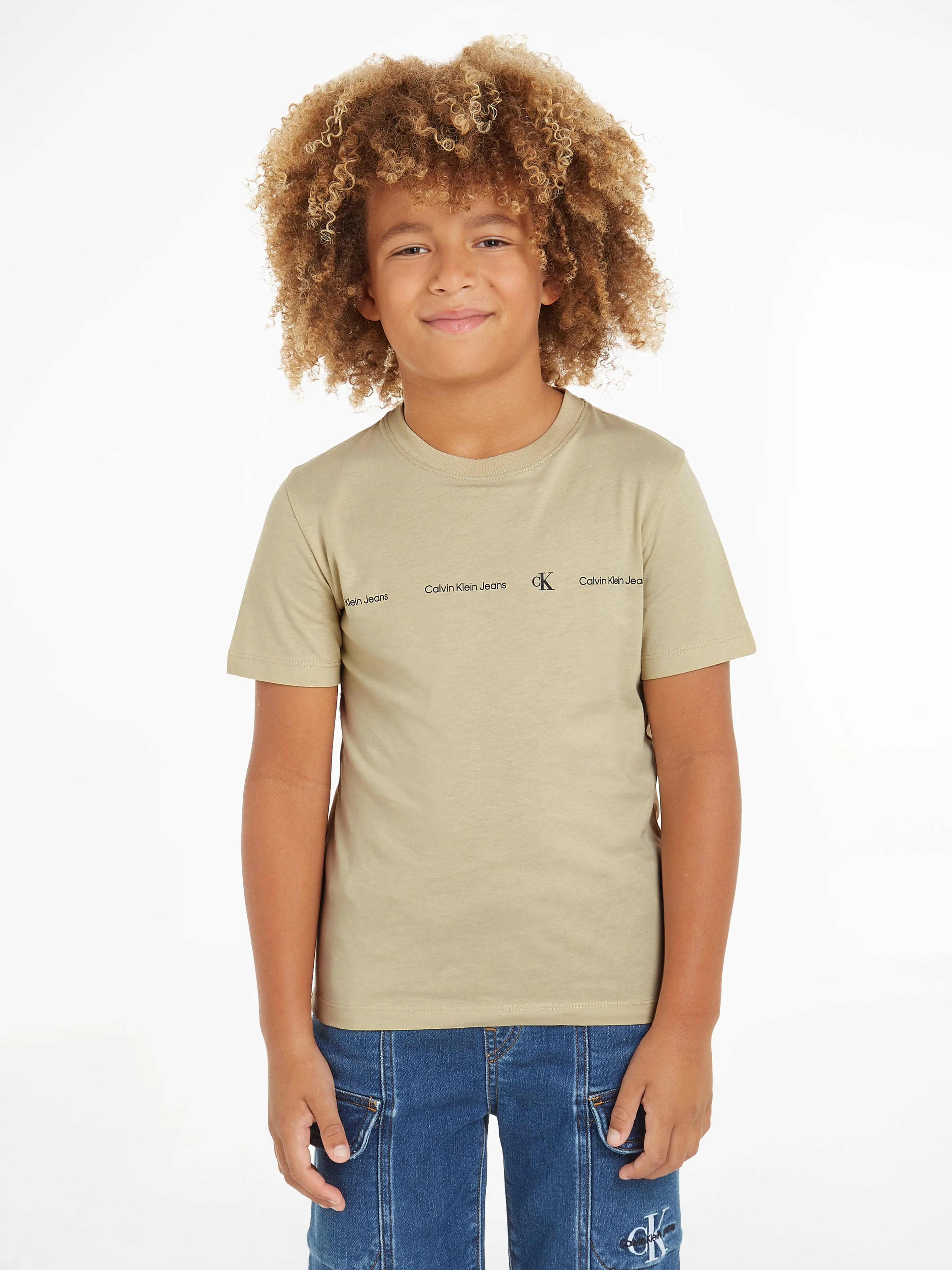 Calvin Klein Boys Minimalistic Logo T-Shirt in Green