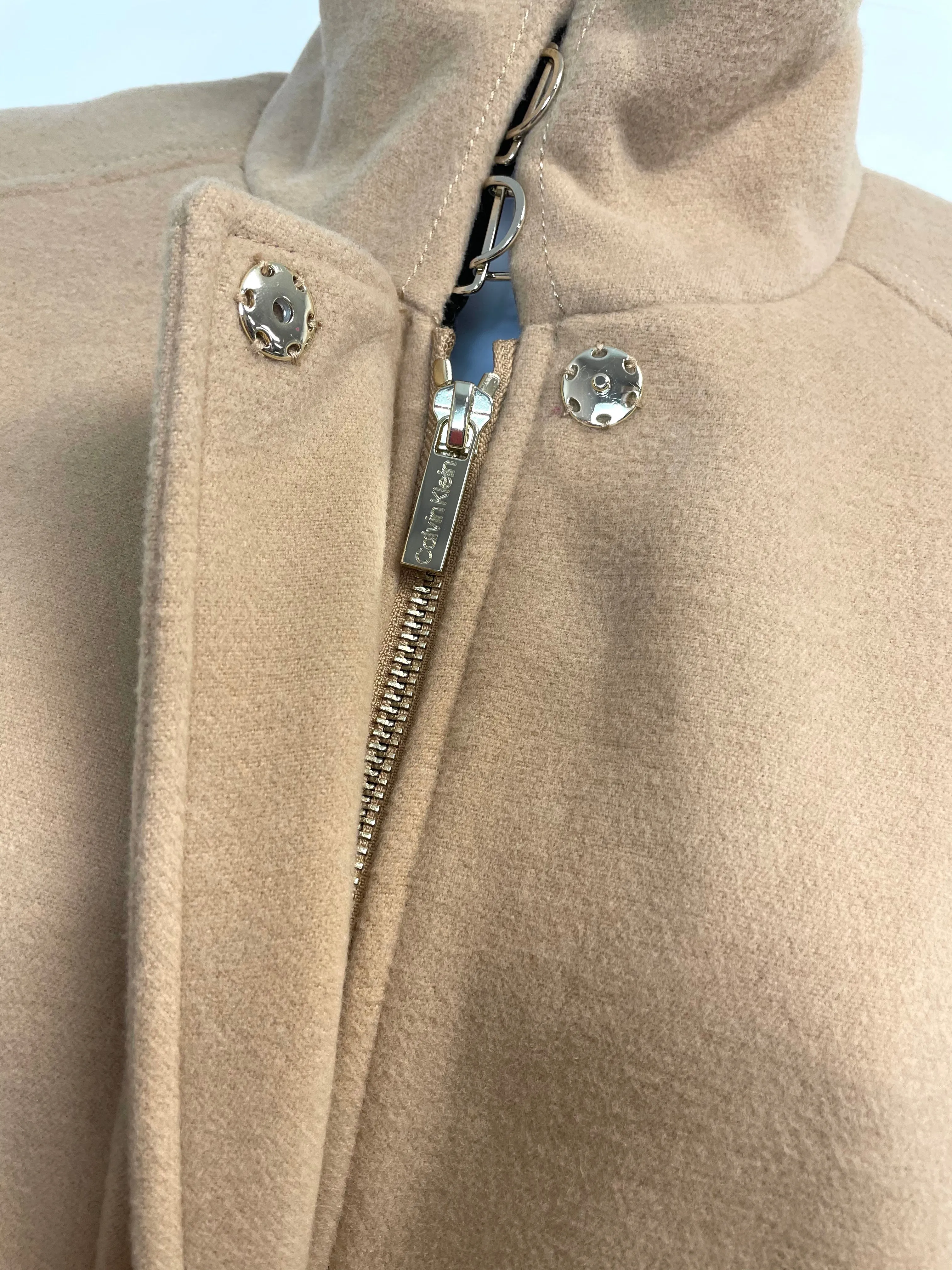 Calvin Klein Women’s Zip-up Trench Coat in Beige S