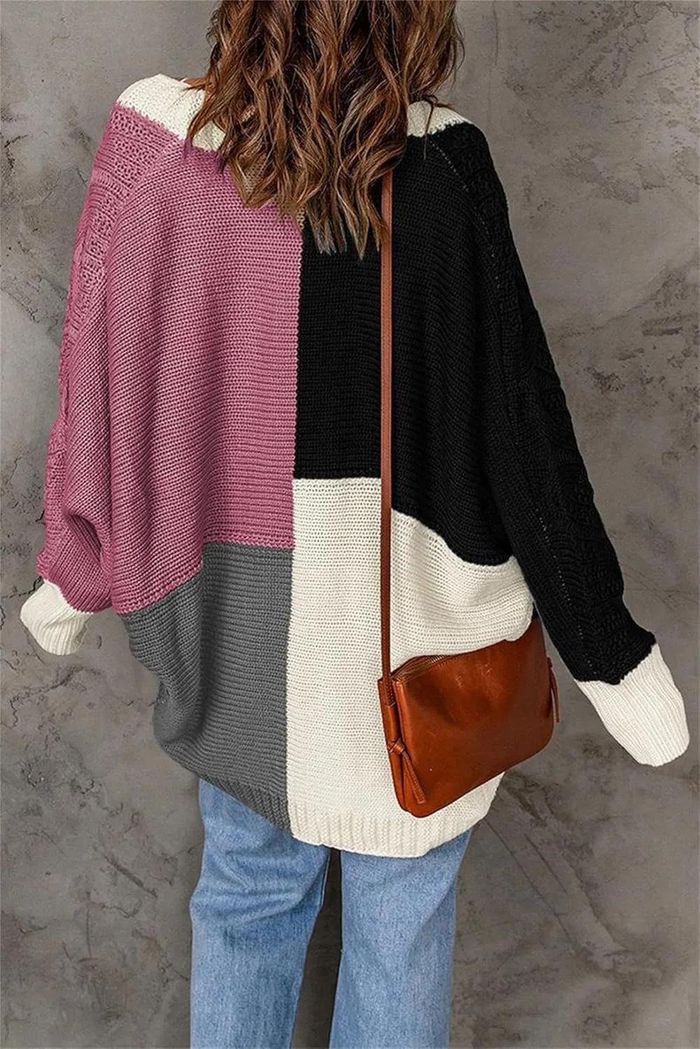 Cardigan Sweaters for Women Casual Long Sleeve Color Block Chunky Cable Knit Open Front Cardigans Fall Sweater Coats