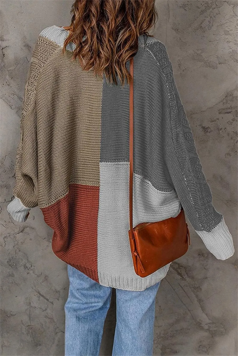 Cardigan Sweaters for Women Casual Long Sleeve Color Block Chunky Cable Knit Open Front Cardigans Fall Sweater Coats