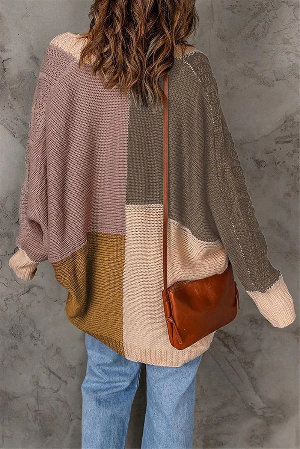 Cardigan Sweaters for Women Casual Long Sleeve Color Block Chunky Cable Knit Open Front Cardigans Fall Sweater Coats