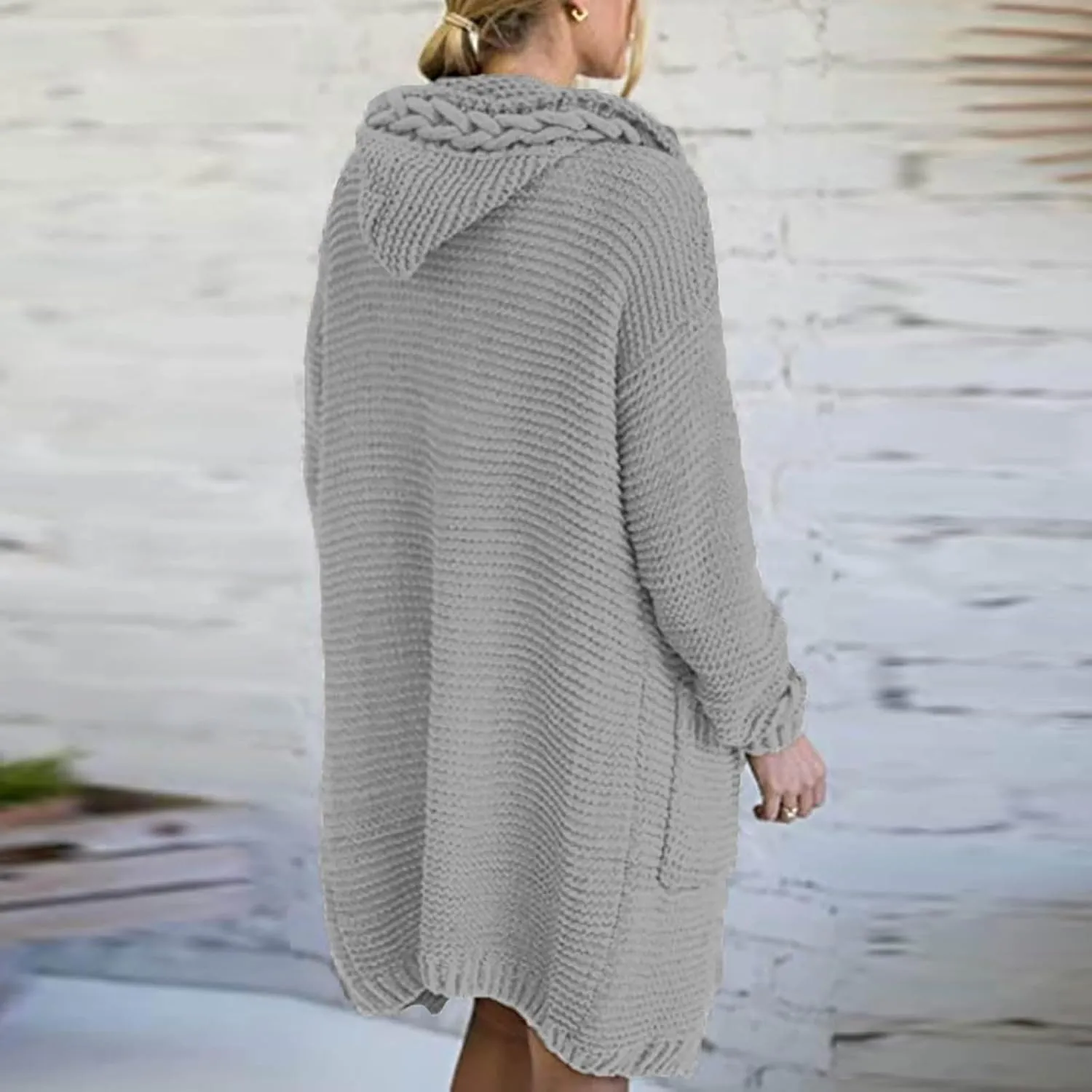 Cardigan Sweaters for Women Plus Size Fall Open Front Chunky Knit Sweater Loose Fit Chunky Knit Outerwear Coat 2024