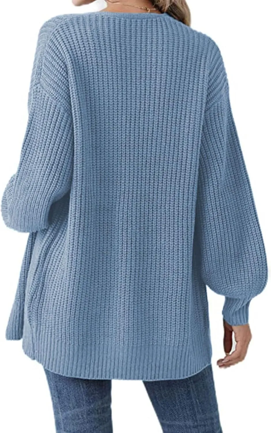 Cardigans for Women Trendy Lantern Sleeve Cardigan Sweaters Casual Cable Knitted Sweater Open Front Coat Outwear