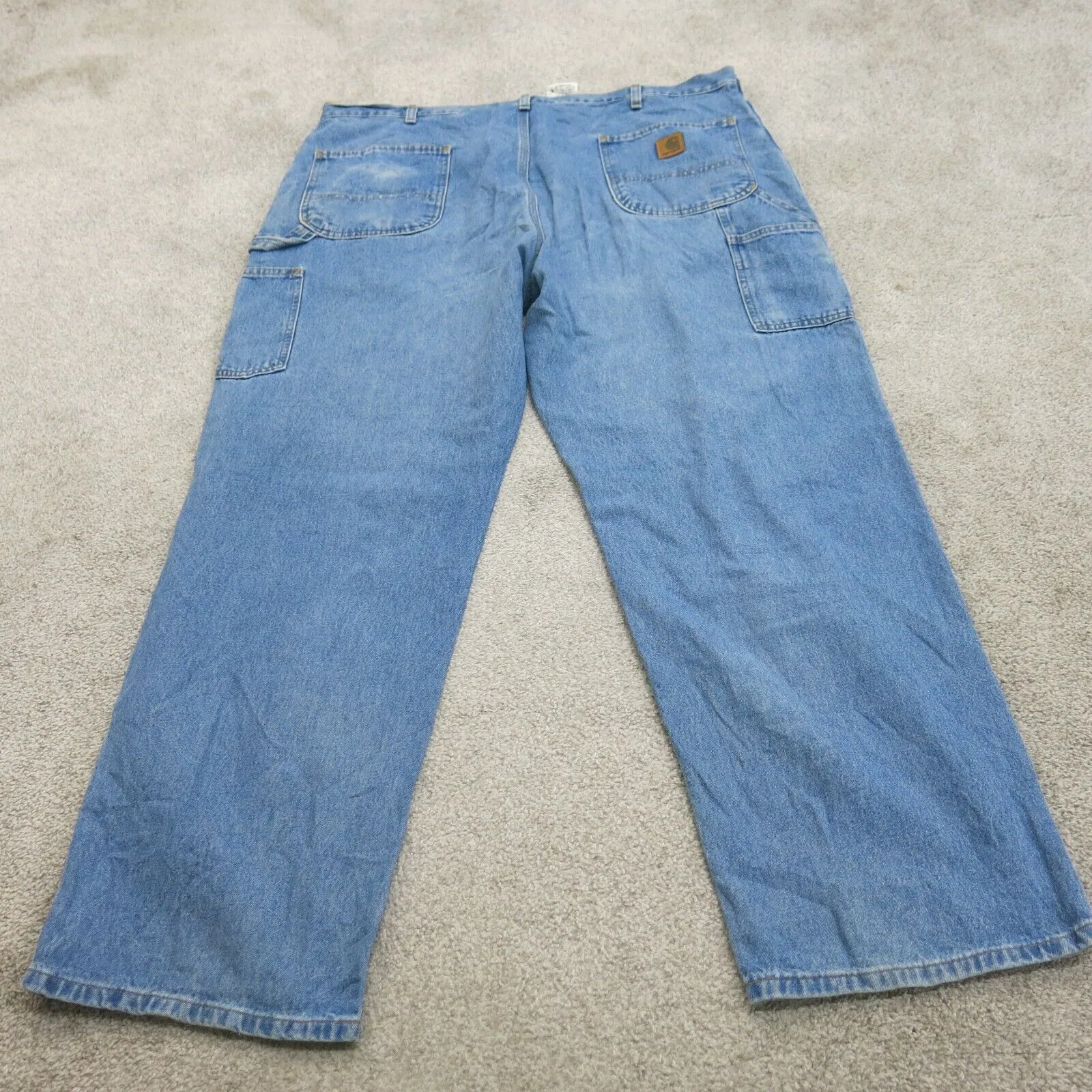Carhartt Jeans Mens 42X32 Blue Denim Stretch Original Fit 100% Cotton Wide Leg