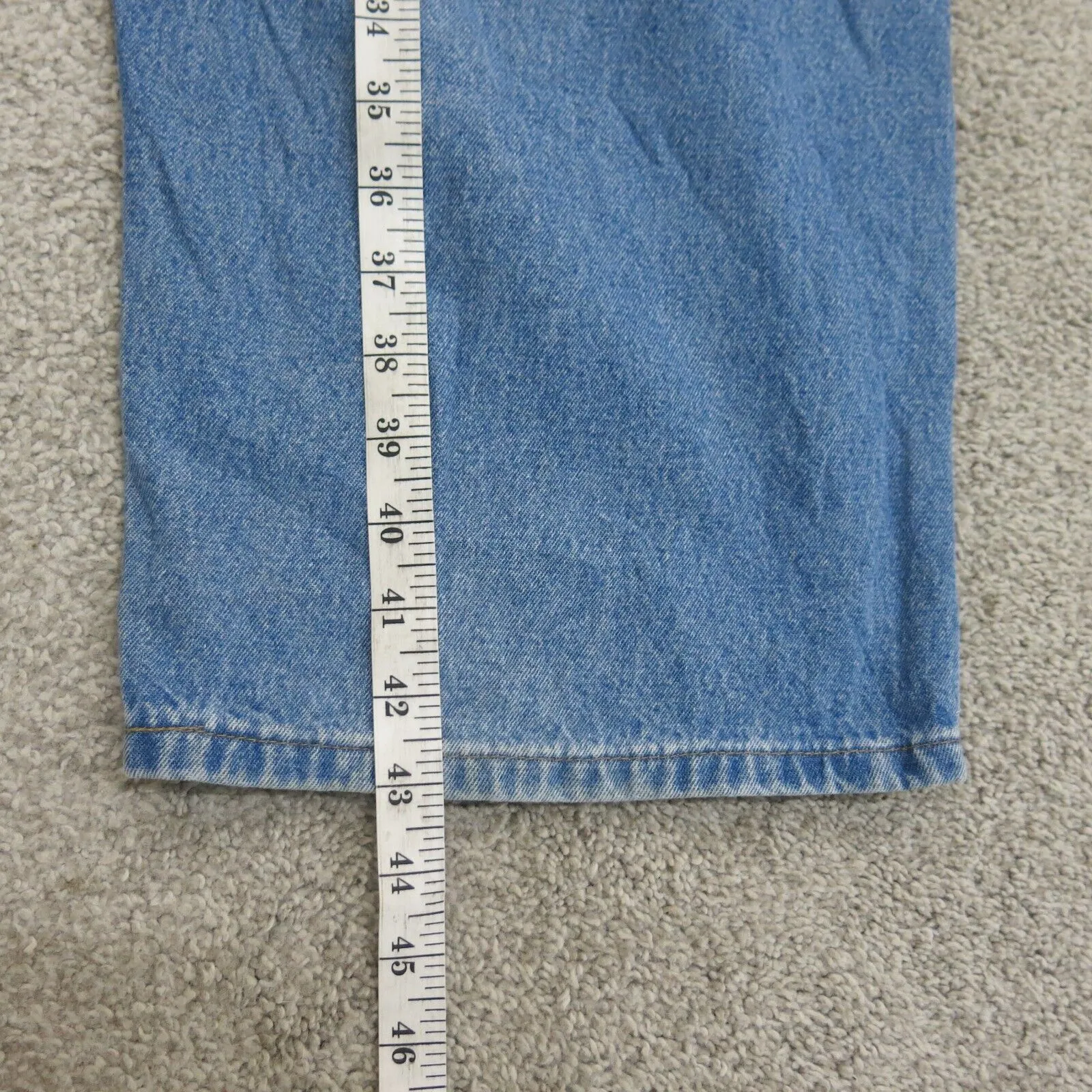 Carhartt Jeans Mens 42X32 Blue Denim Stretch Original Fit 100% Cotton Wide Leg