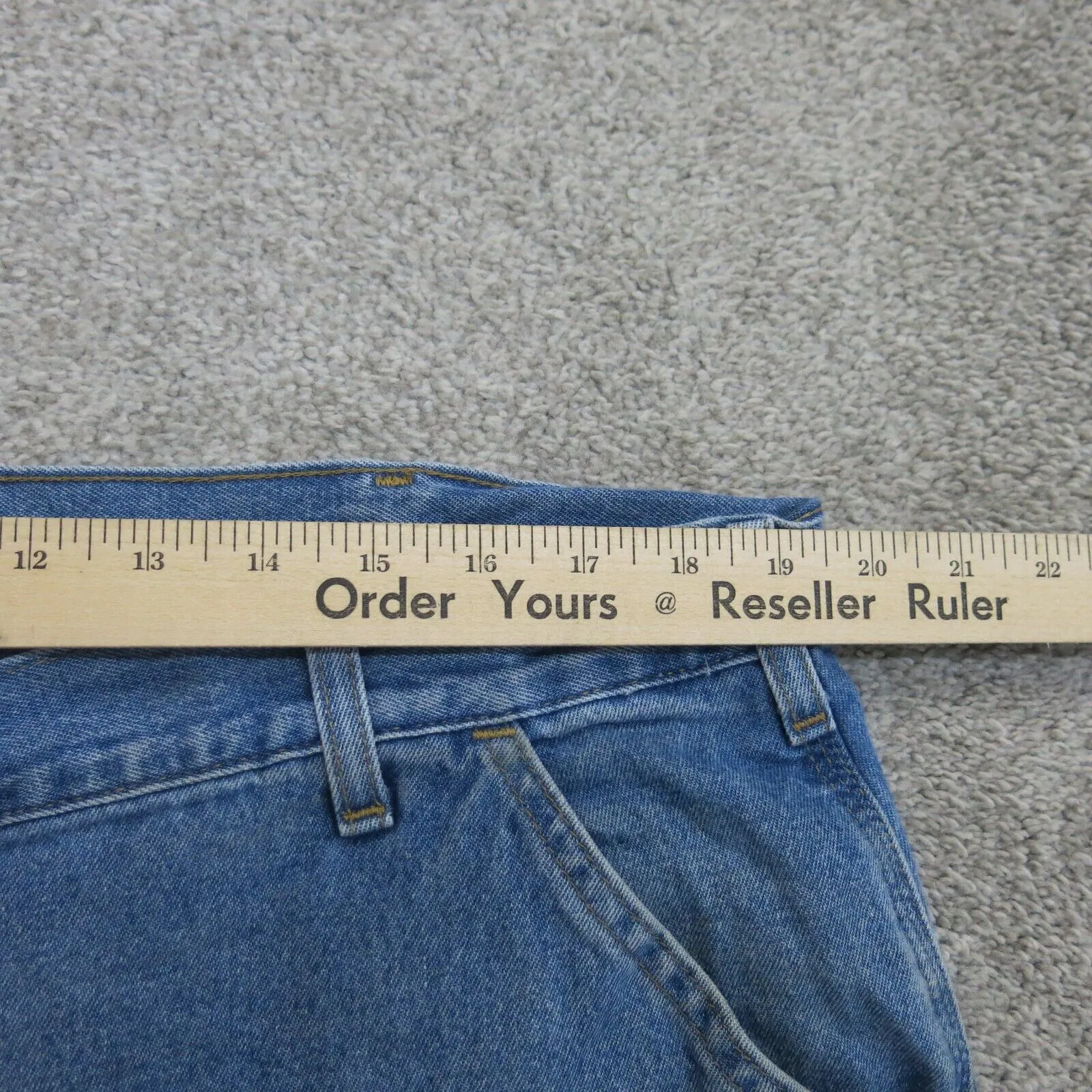 Carhartt Jeans Mens 42X32 Blue Denim Stretch Original Fit 100% Cotton Wide Leg