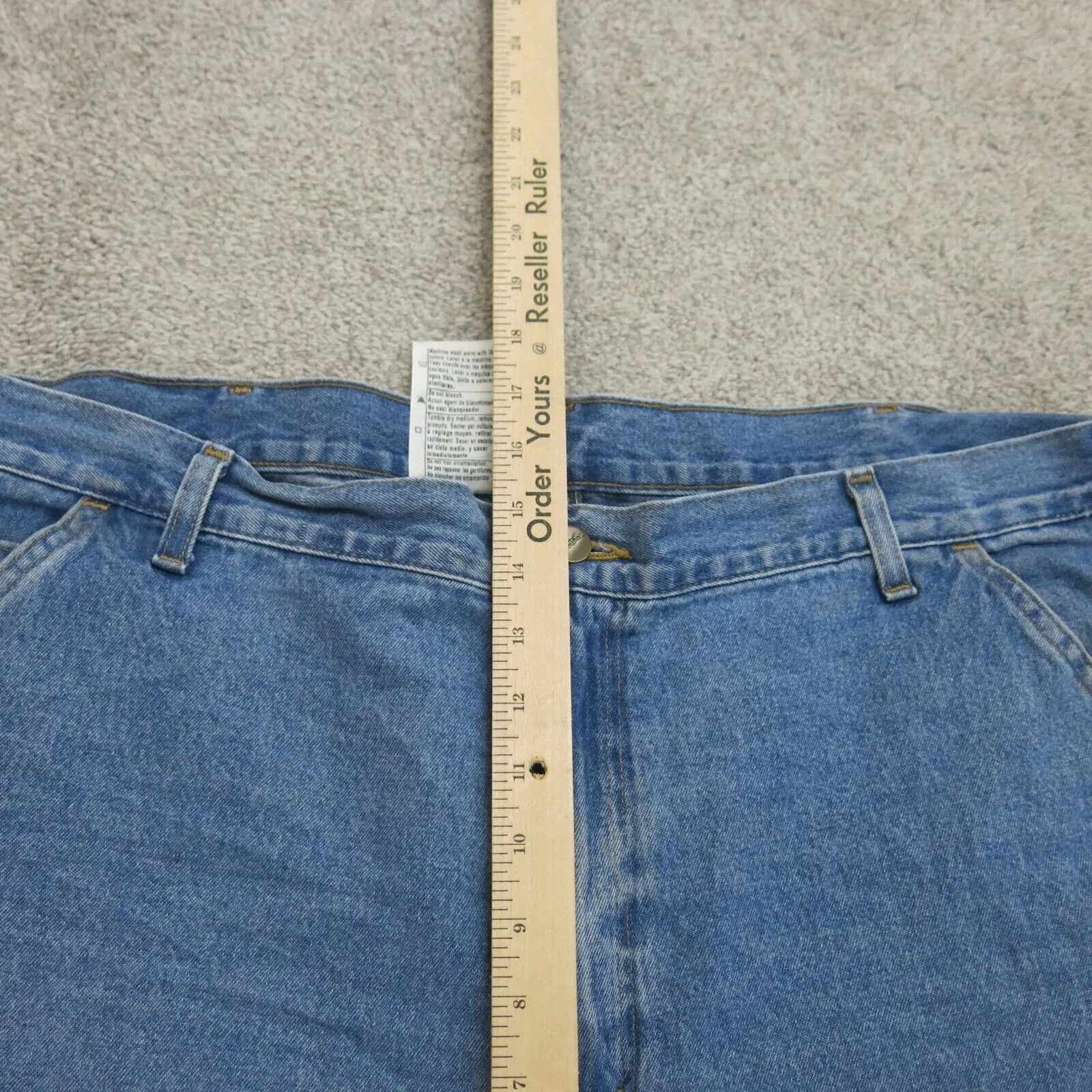 Carhartt Jeans Mens 42X32 Blue Denim Stretch Original Fit 100% Cotton Wide Leg