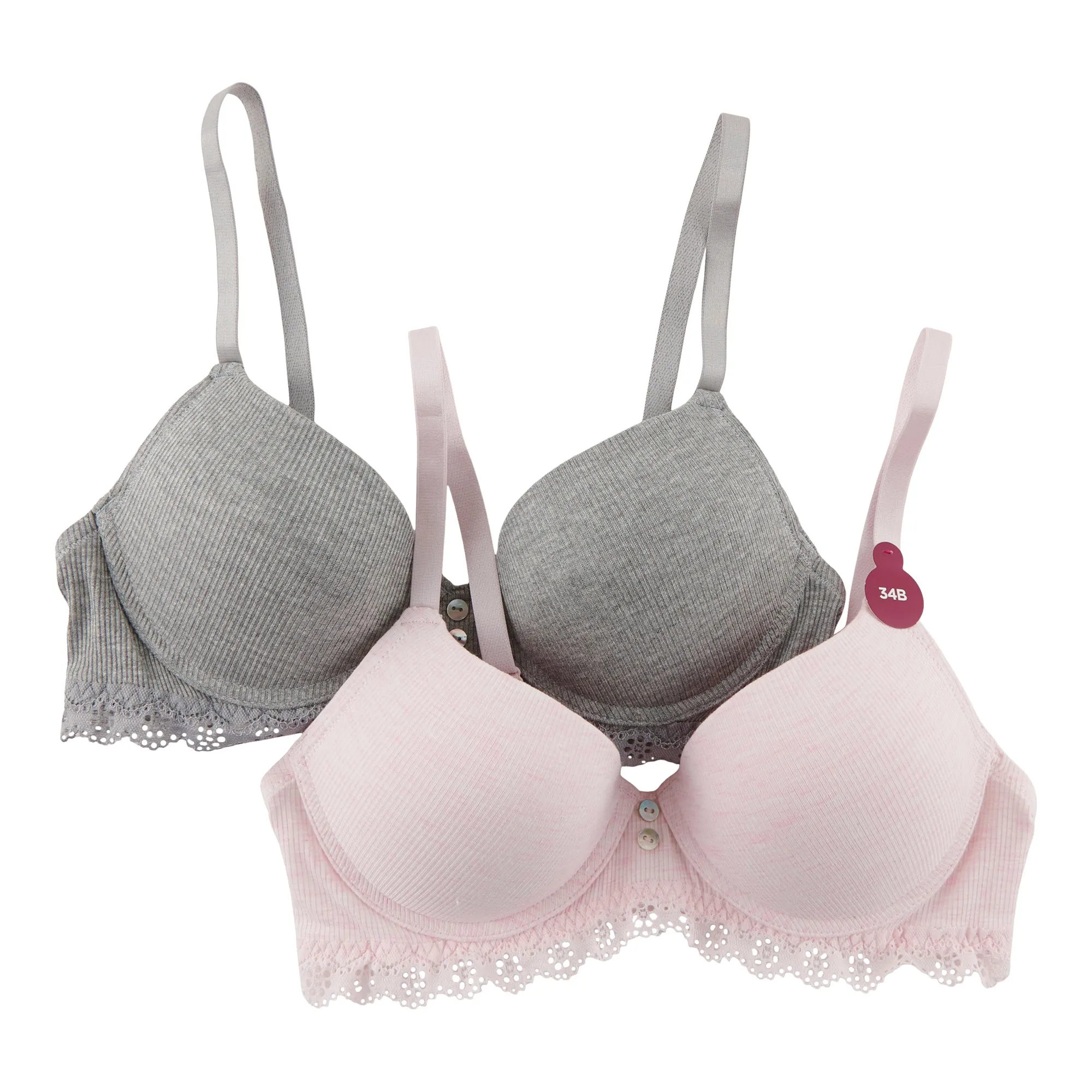 Carisma Women's Ribbed Bra, 2-Pack