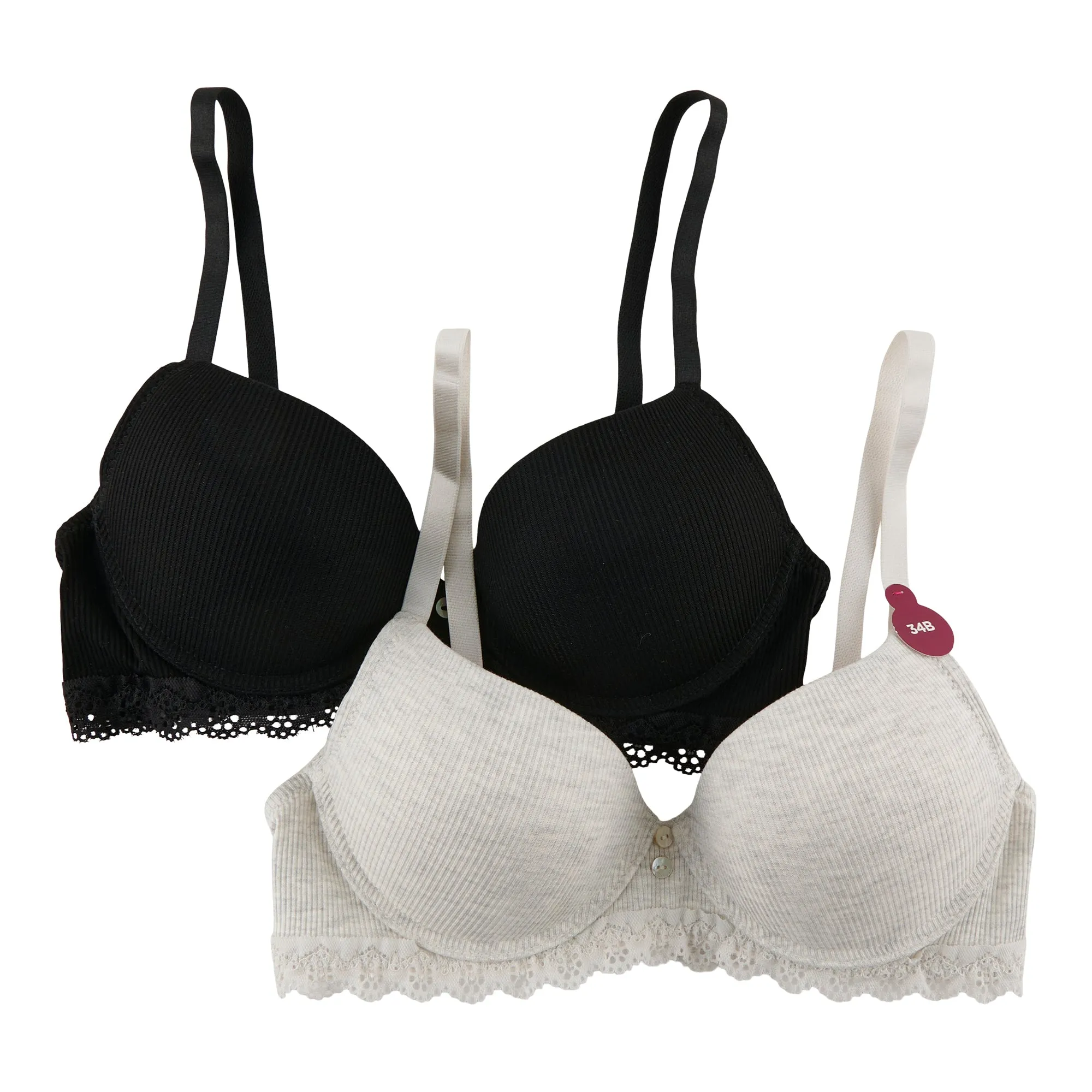 Carisma Women's Ribbed Bra, 2-Pack