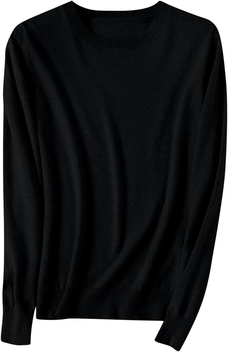 Cashmere Sweaters for Women Long Sleeve Crew Neck Cable Knit Sweater Lightweight Cozy Pullover Tops Fall Sweaters