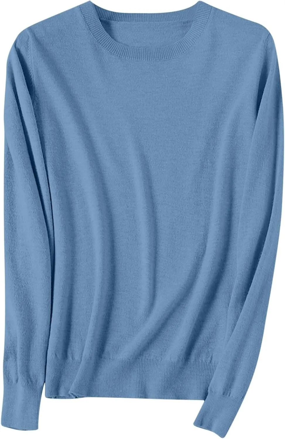 Cashmere Sweaters for Women Long Sleeve Crew Neck Cable Knit Sweater Lightweight Cozy Pullover Tops Fall Sweaters